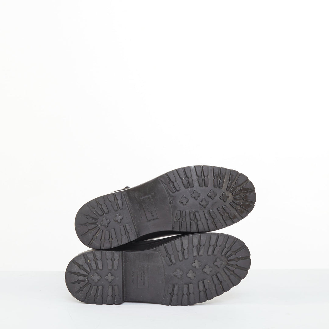 SAINT LAURENT 2016 Runway Festival matte black rubber buckle rain boots EU39