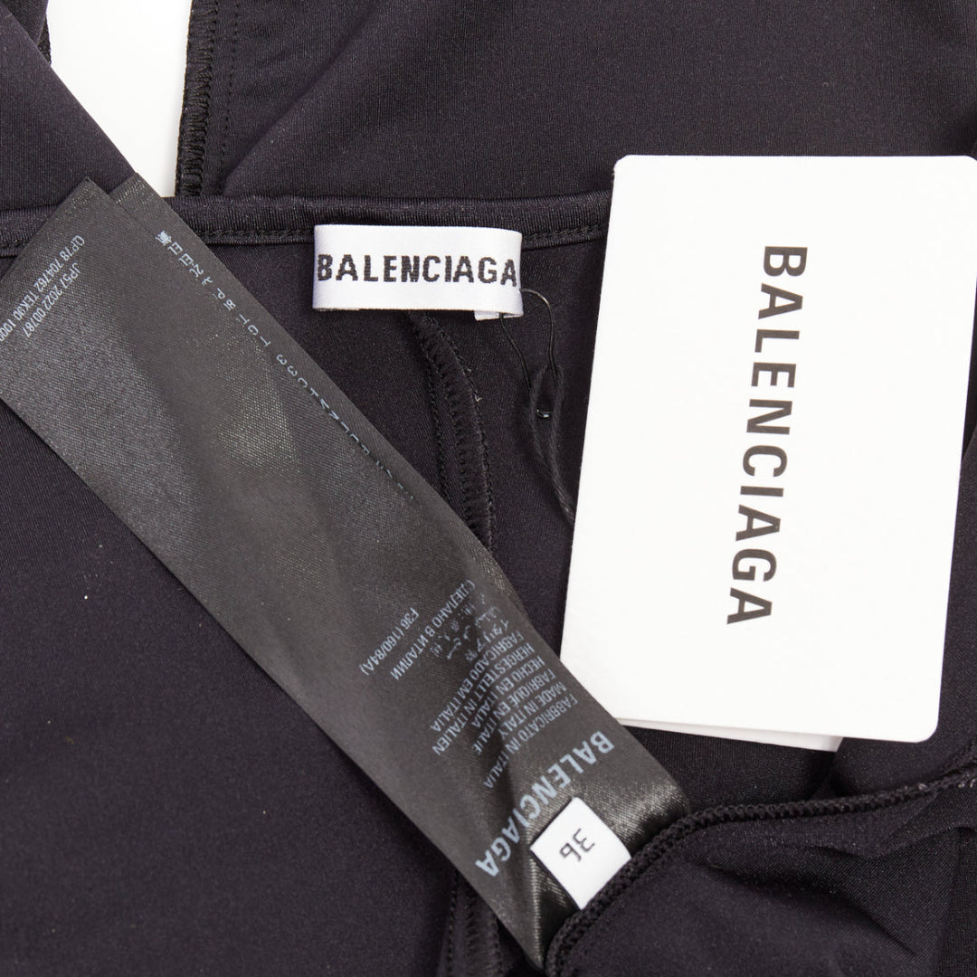 BALENCIAGA Demna 2022 black lycra second skin catsuit FR36 S Kim Kar