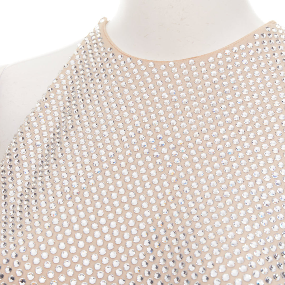 ALEXANDRE VAUTHIER Bridal ivory diamond strass crystal asymmetric batwing gown