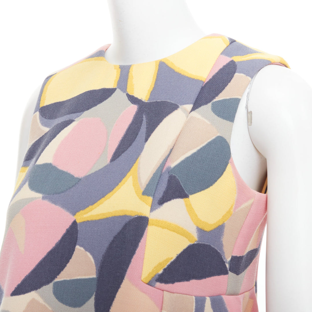 MARNI pastel multicolor abstract print asymmetric peplum top IT38 XS