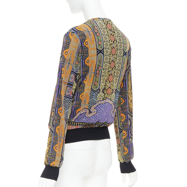 rare VIVIENNE TAM purple Dynasty chinoiserie dragon birds print bomber jacket
