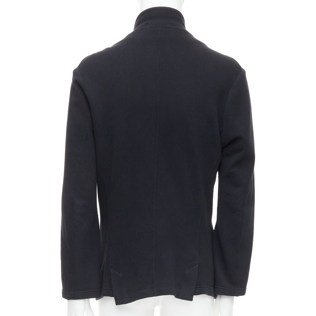 ATO black cotton jersey panelled pocketed cropped blazer IT46 S