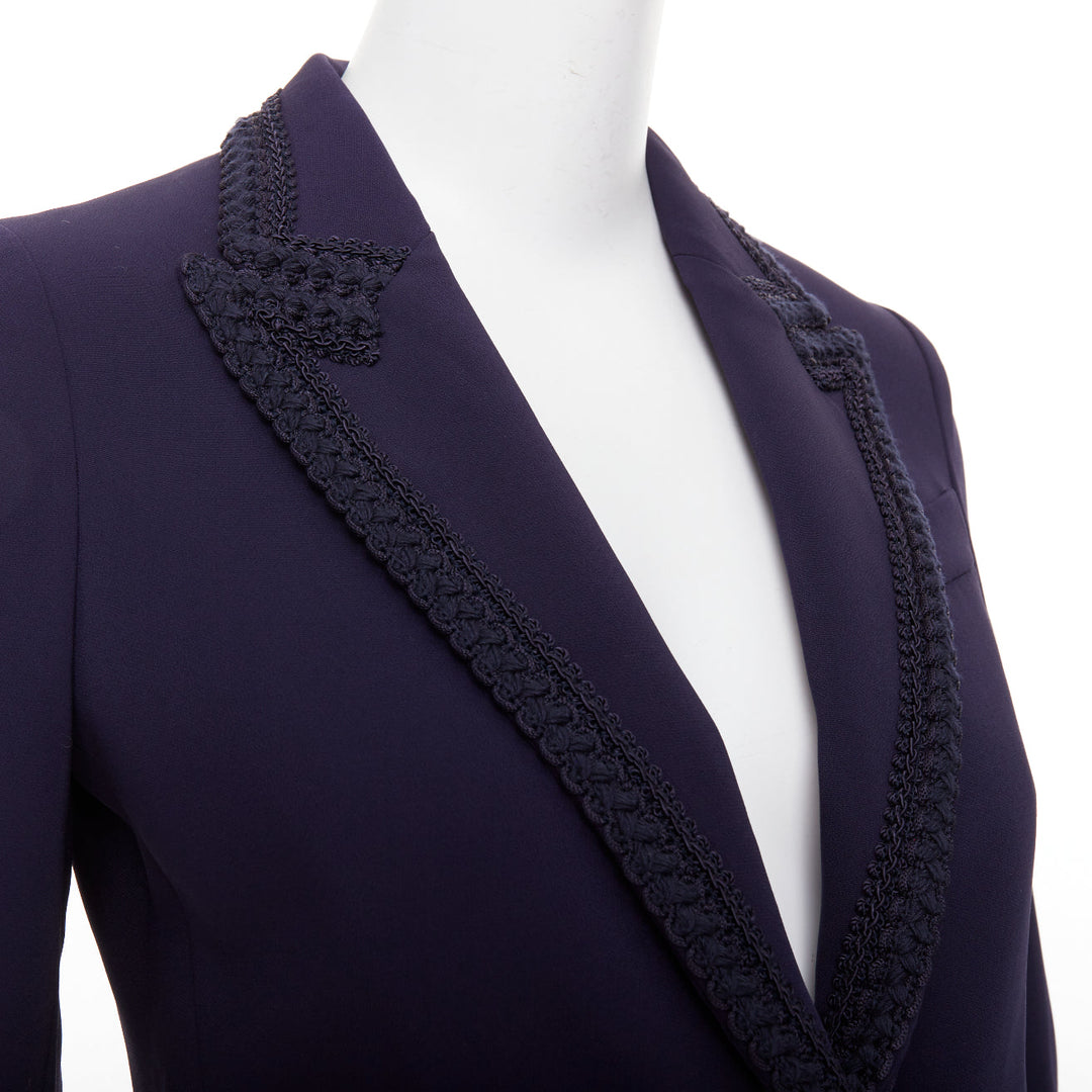 GUCCI 2019 Passimentarie Trim Cady navy embroidery military blazer IT36 XXS