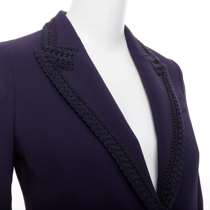 GUCCI 2019 Passimentarie Trim Cady navy embroidery military blazer IT36 XXS