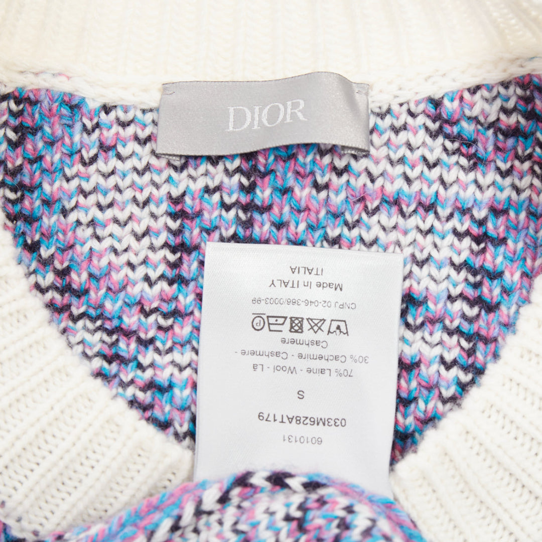 DIOR HOMME Multicolored Oblique jacquard wool cashmere blend sweater S