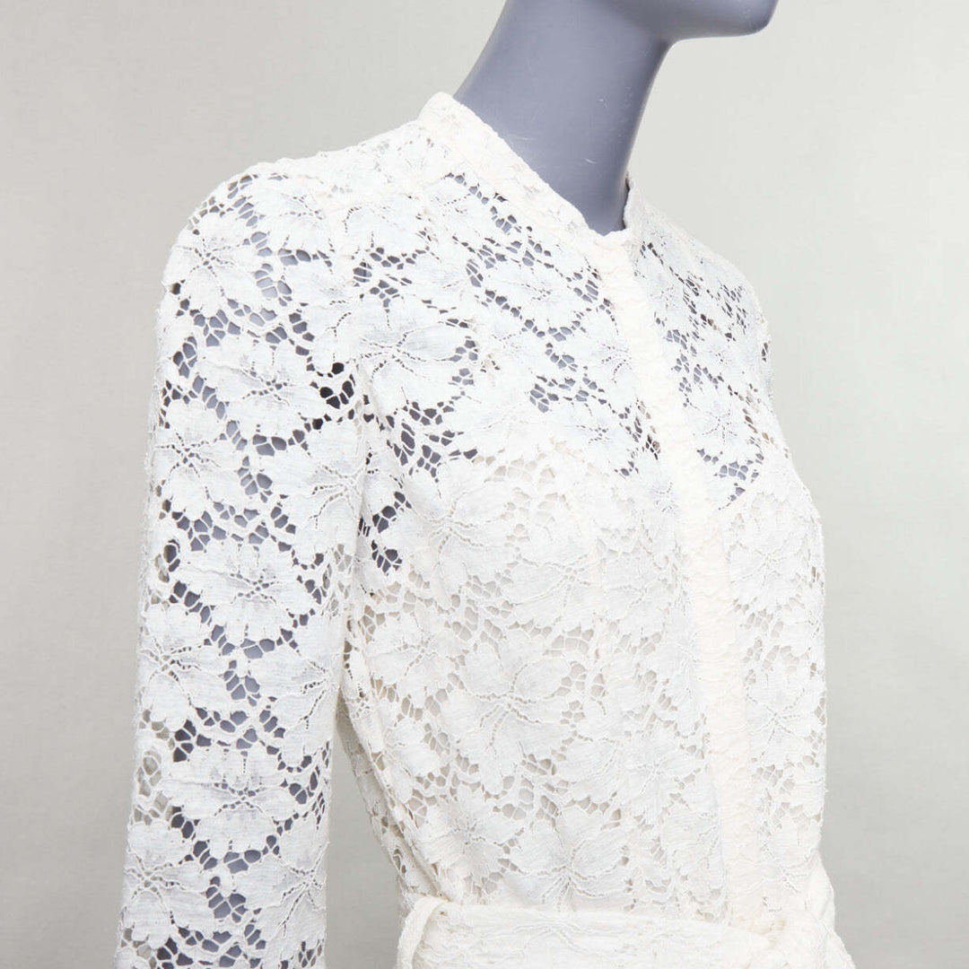 rare BURBERRY PRORSUM 2014 cream grey ombre lace dress IT38 XS Olivia Palermo