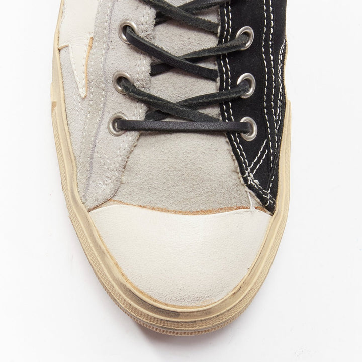 GOLDEN GOOSE VSTAR2 bicolor grey black distressed leather sneakers EU40