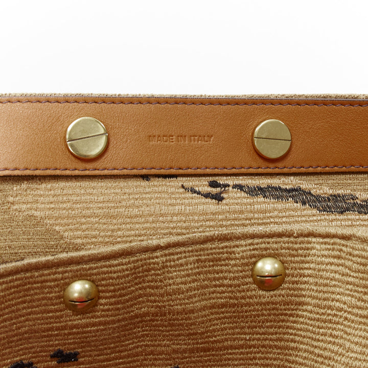 DIOR DiorAvenue Sauvage Special Edition brown logo canvas embroidery hobo bag