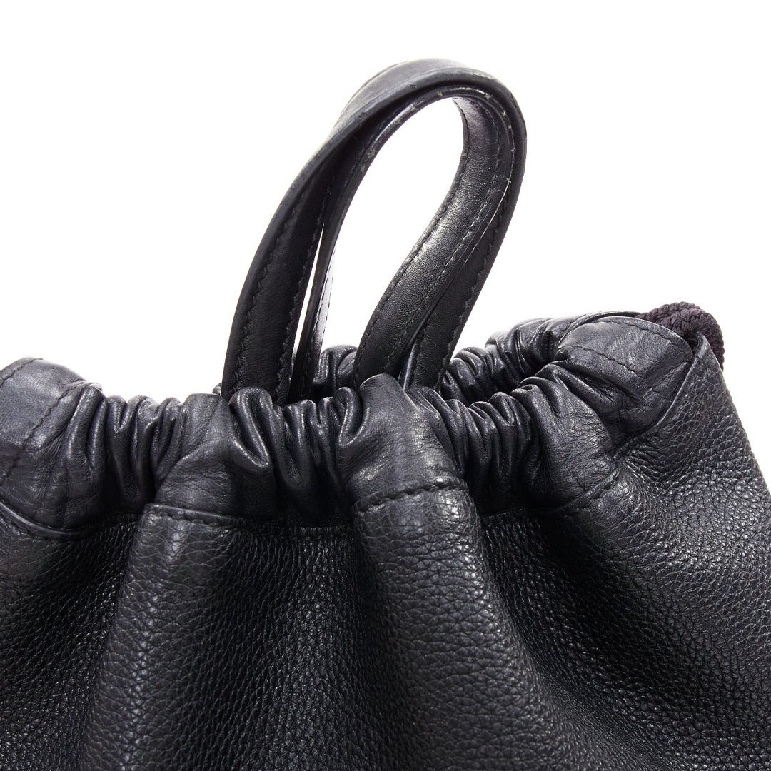GUCCI 2017 Coco Capitan black leather graffiti drawstring backpack tote bag