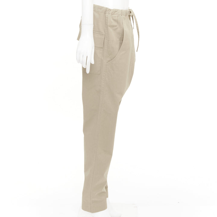 COLVILLE 2018 limited edition beige cotton drop crotch drawstring pants S
