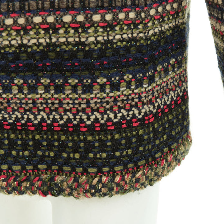 CHANEL 15A Runway Paris-Salzburg  Lesage Tyrolean tweed button jacket FR42 XL