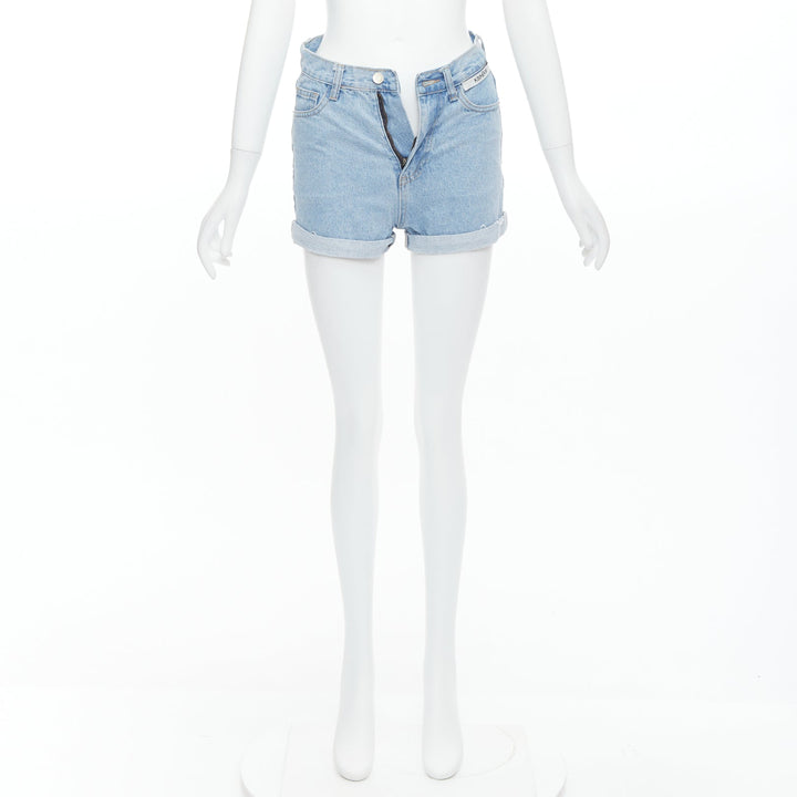 KIMHEKIM My Uniform blue cotton rolled cuff denim short shorts S