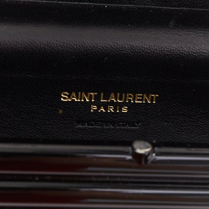 SAINT LAURENT 2016 Opium Box black plexiglass tassel minaudiere box clutch bag