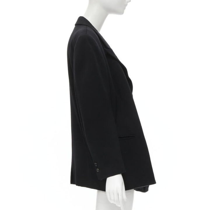 vintage COMME DES GARCONS 1988 black wool plunge neck pullover blazer jacket S