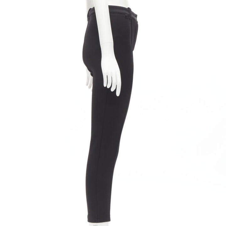 FENDI black thick wool Fendi Roma print cropped tight pants XS
