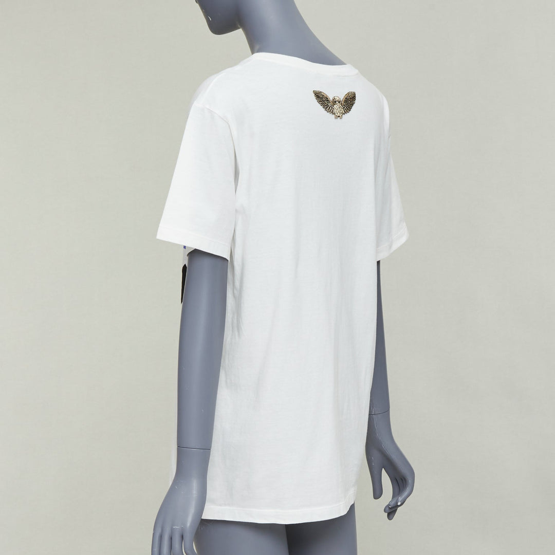 GUCCI Garden off white double logo print embroidered back tshirt XS