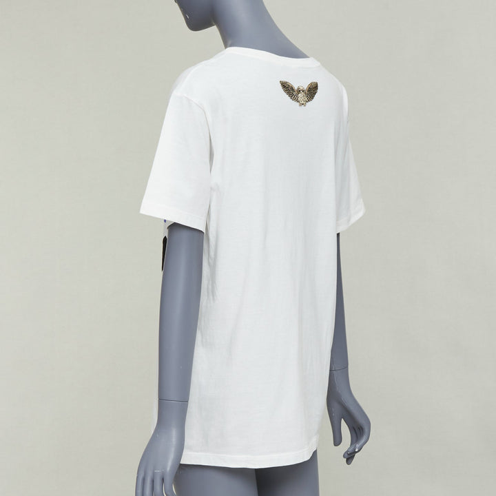 GUCCI Garden off white double logo print embroidered back tshirt XS