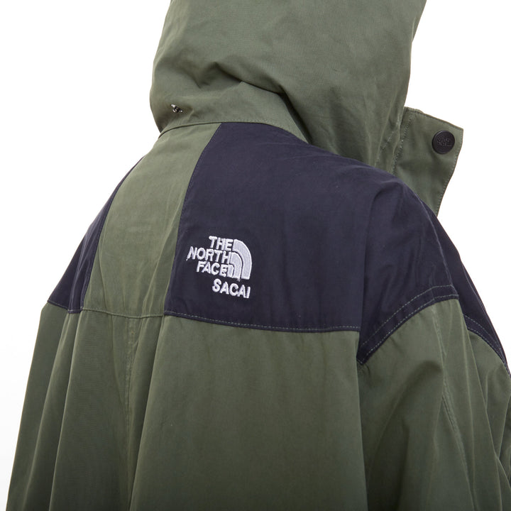 SACAI THE NORTH FACE 2017 Fishtail Mountain Parka green black anorak coat M