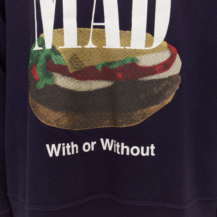 UNDERCOVER 2023 mad burger with without print navy cotton sweater JP3 L