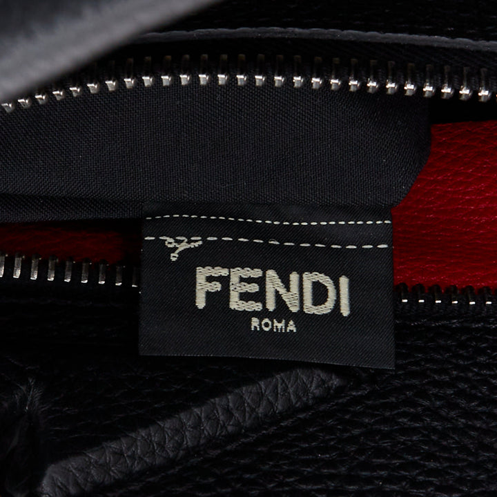 FENDI Peekaboo black topstitch selleria monster eye crossbody briefcase