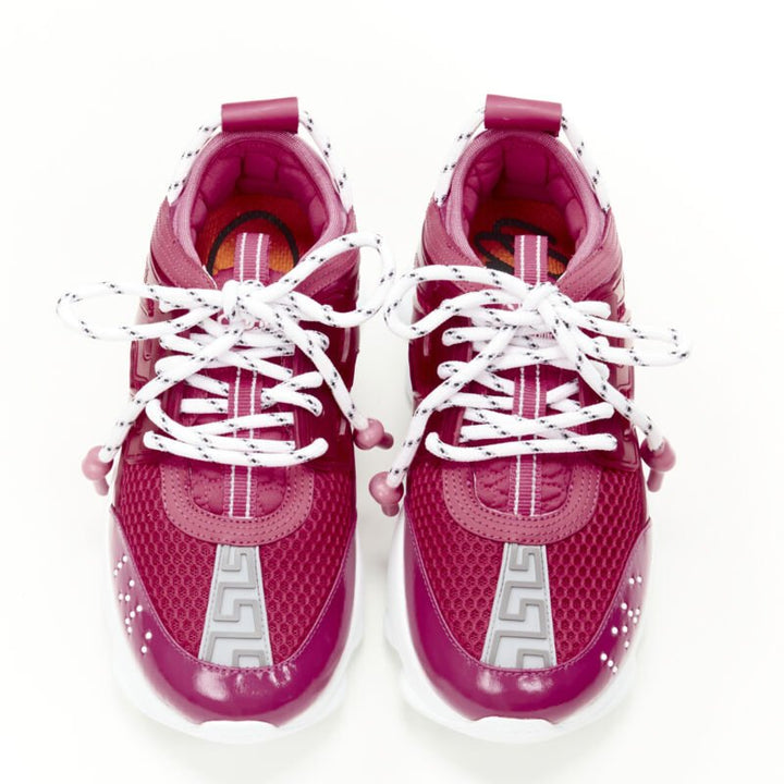 VERSACE Chain Reaction fuschia pink white chunky sneaker EU38 US8