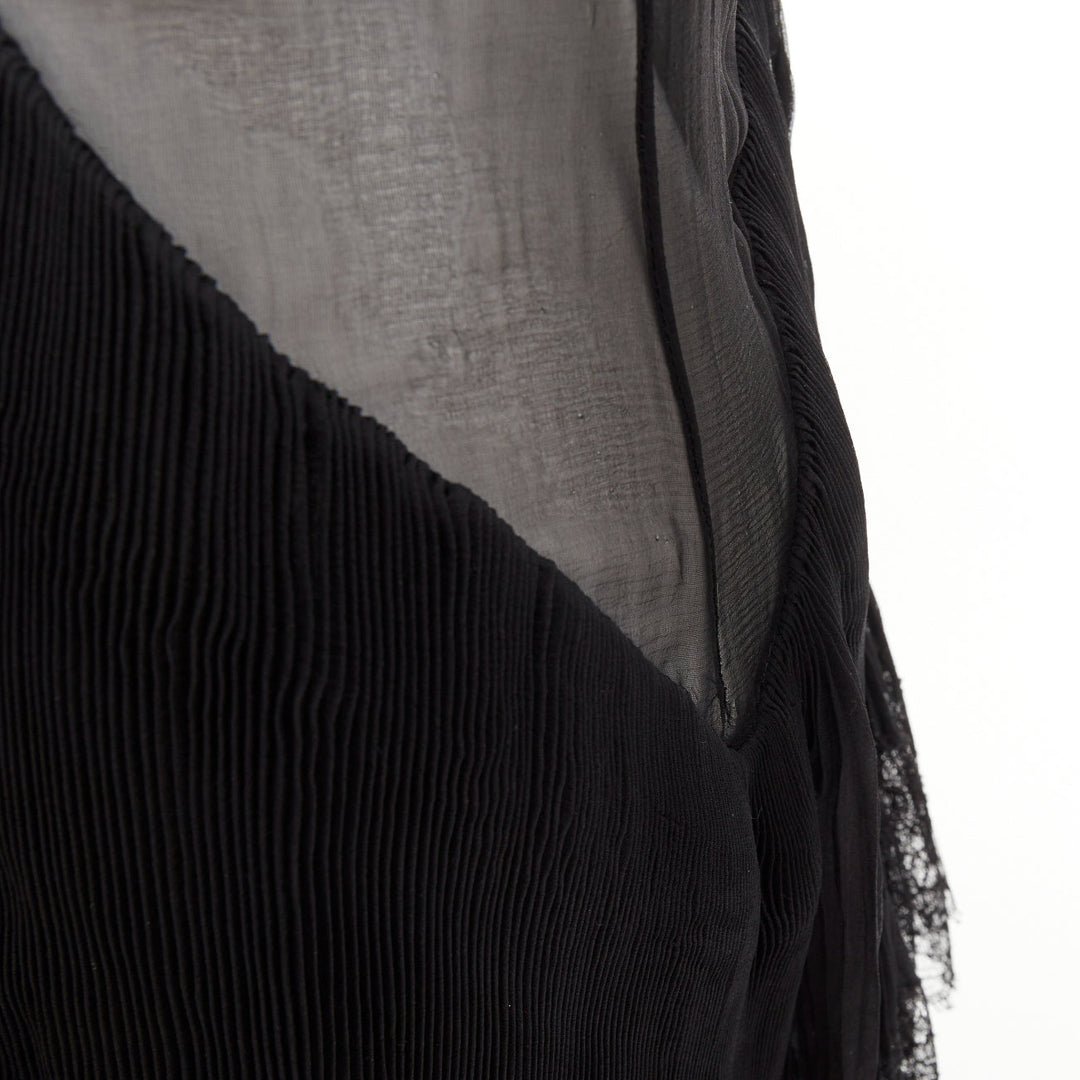 ALEXANDRE VAUTHIER COUTURE 2018 Runway black sheer lace tiered ruffle dress gown