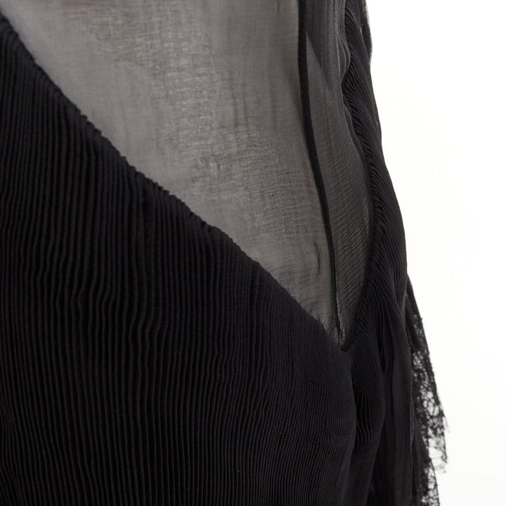 ALEXANDRE VAUTHIER COUTURE 2018 Runway black sheer lace tiered ruffle dress gown