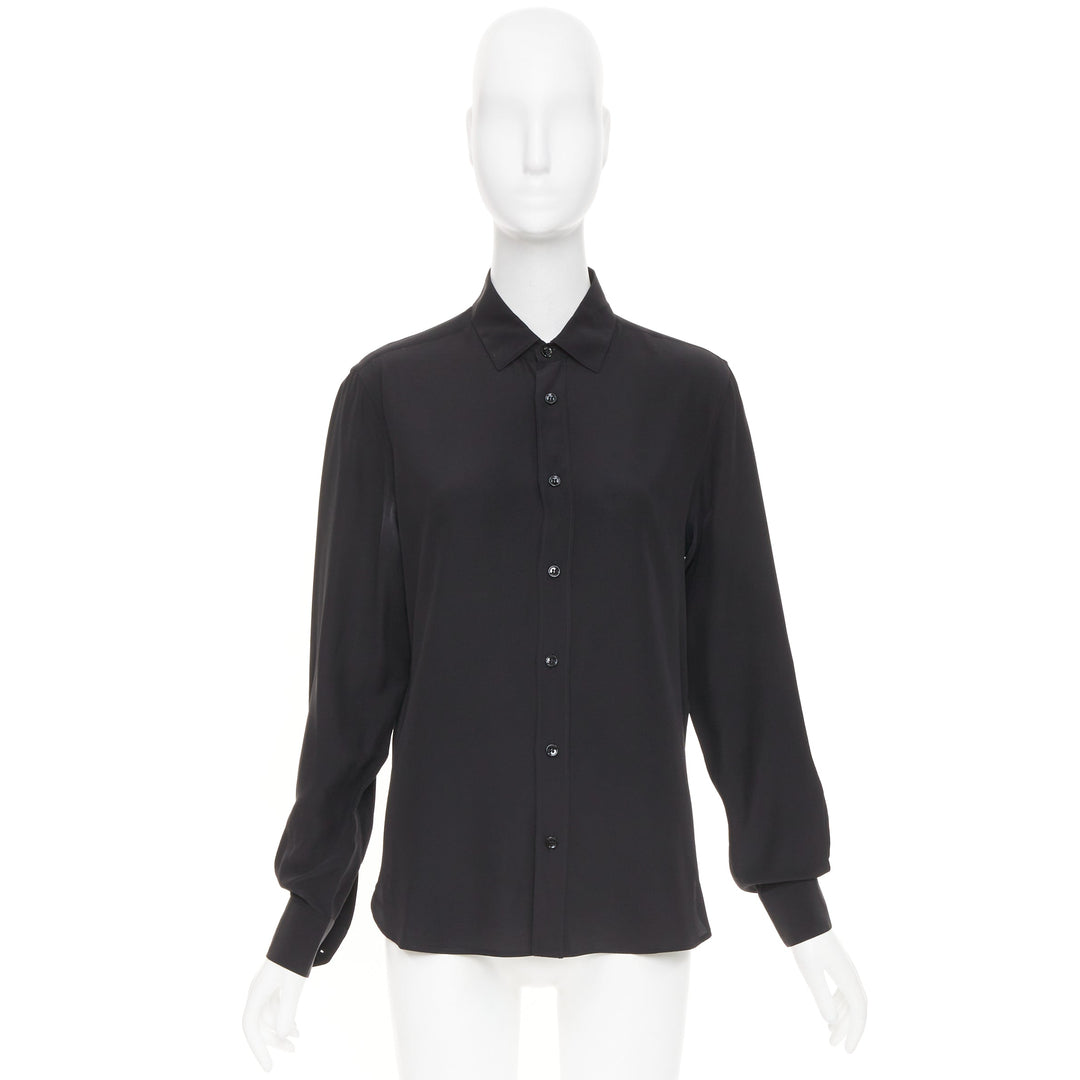 SAINT LAURENT 2015 fluid silk pointed collar button down classic shirt EU 37 XS