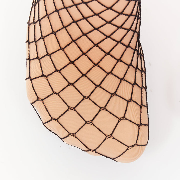 BALENCIAGA Demna Pantashoes nude black fishnet overlay molded toes boots EU38