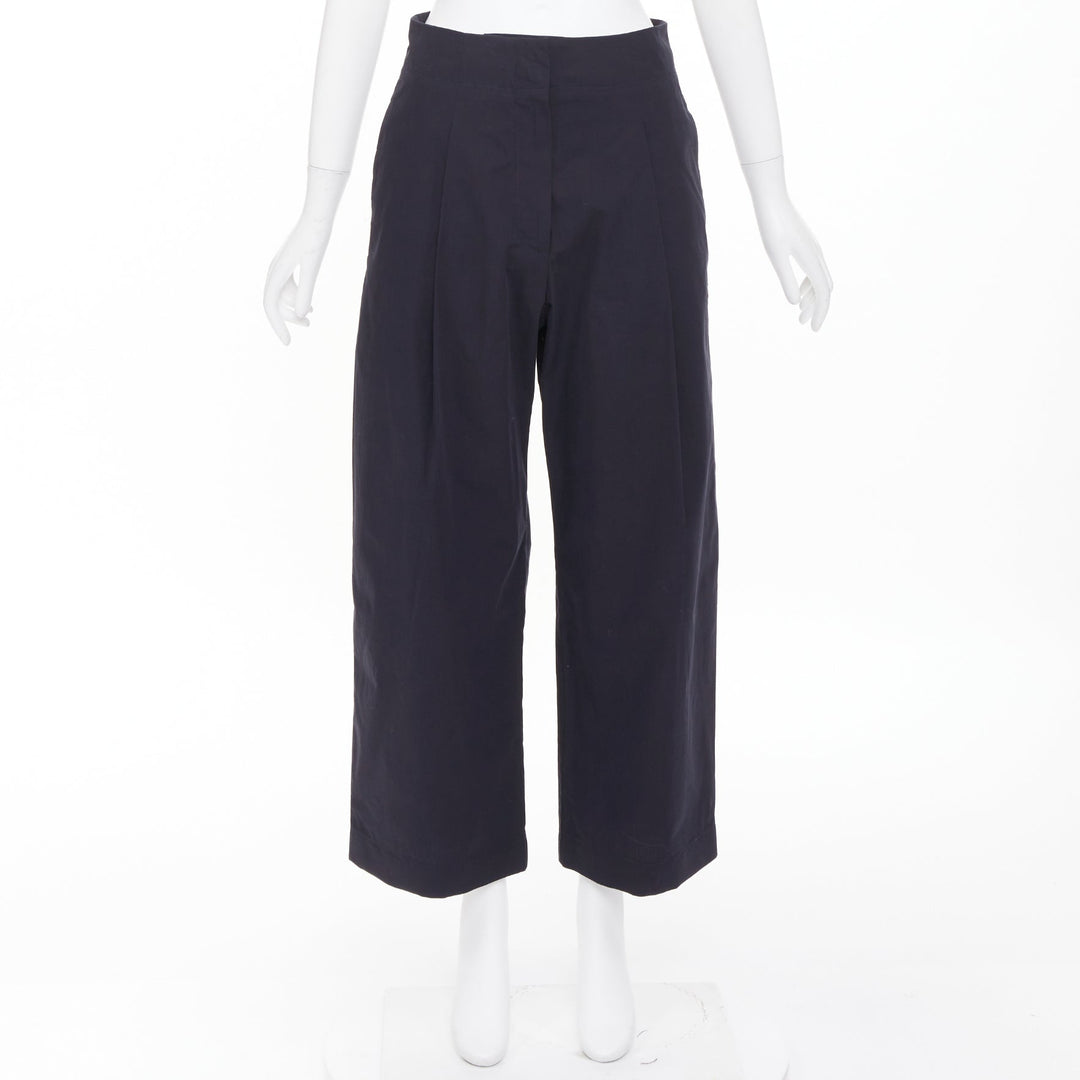 STUDIO NICHOLSON Dordoni darkest navy peached powder wide volume pants US0 XS