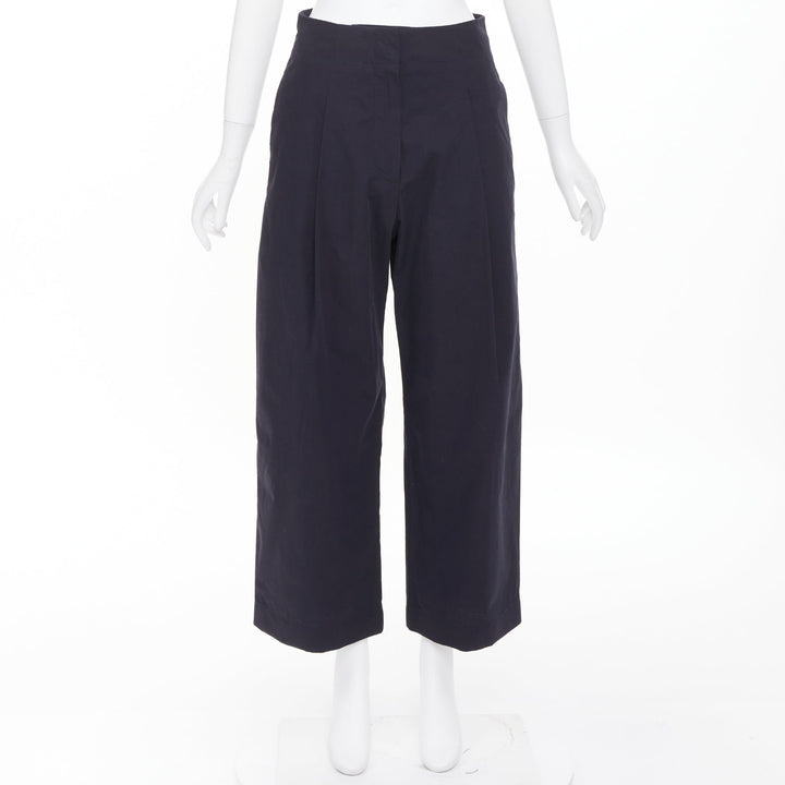 STUDIO NICHOLSON Dordoni darkest navy peached powder wide volume pants US0 XS
