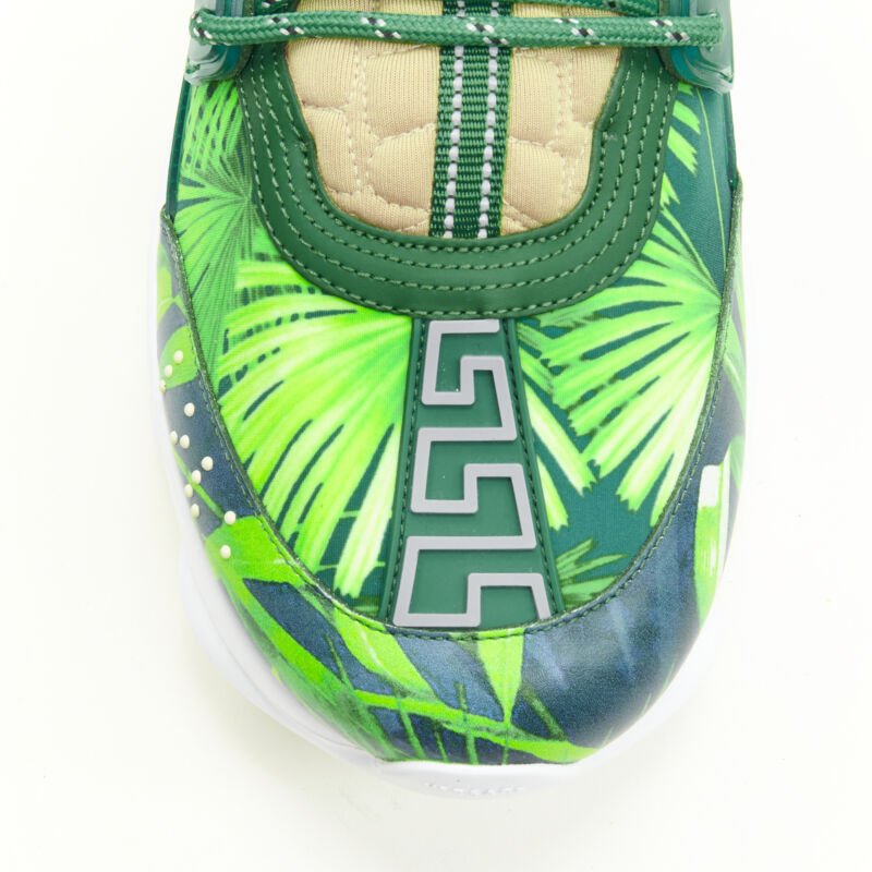 VERSACE Chain Reaction Jungle Print green chunky sole sneaker EU38 US8