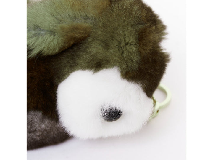 LORO PIANA 100% mink fur brown Rabbit bag charm keyring