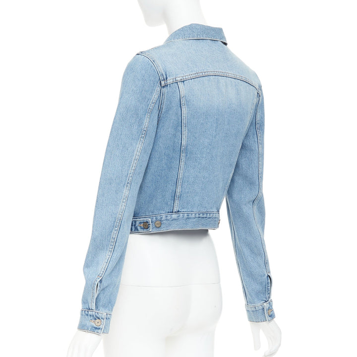 ACNE STUDIOS 2022 Tag LT Vintage blue denim washed Trompe Loeil jacket FR36 S