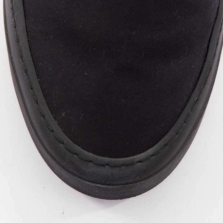 THE ROW Marie H black cotton twill rubber midsole elastic skate sneakers EU37.5