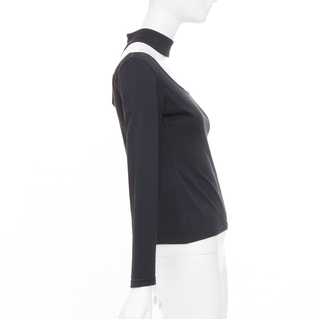 JEAN PAUL GAULTIER Vintage Junior black scoop neck choker cutout top IT40 S