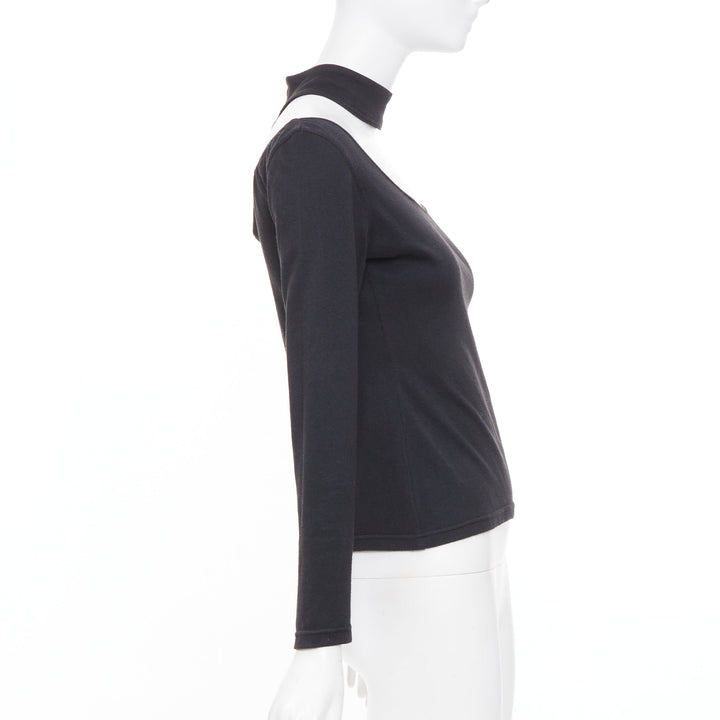 JEAN PAUL GAULTIER Vintage Junior black scoop neck choker cutout top IT40 S
