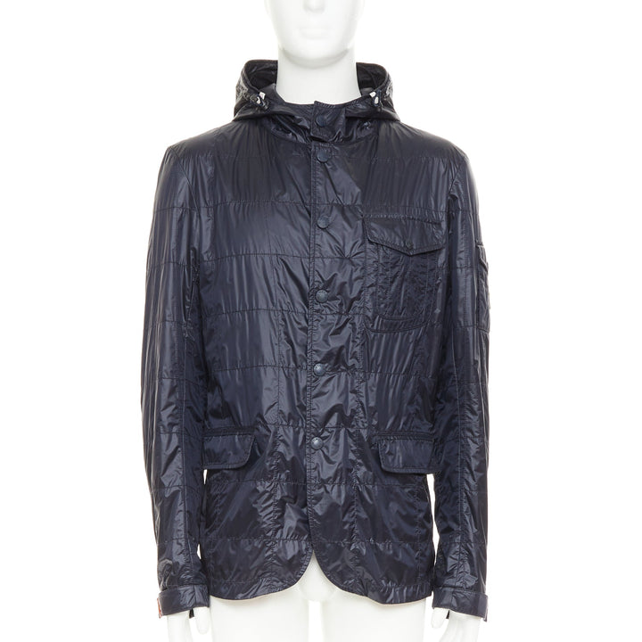 MONCLER Sauldre Giubbotto navy nylon lightweight quilted field jacket Sz.4 XL
