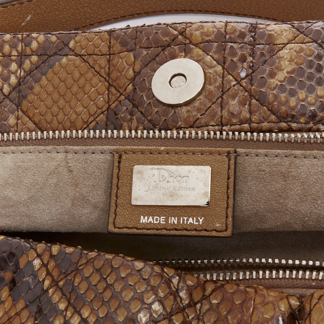 DIOR Lady Dior Soft Limited Edition brown Cannage scaled leather east west bag