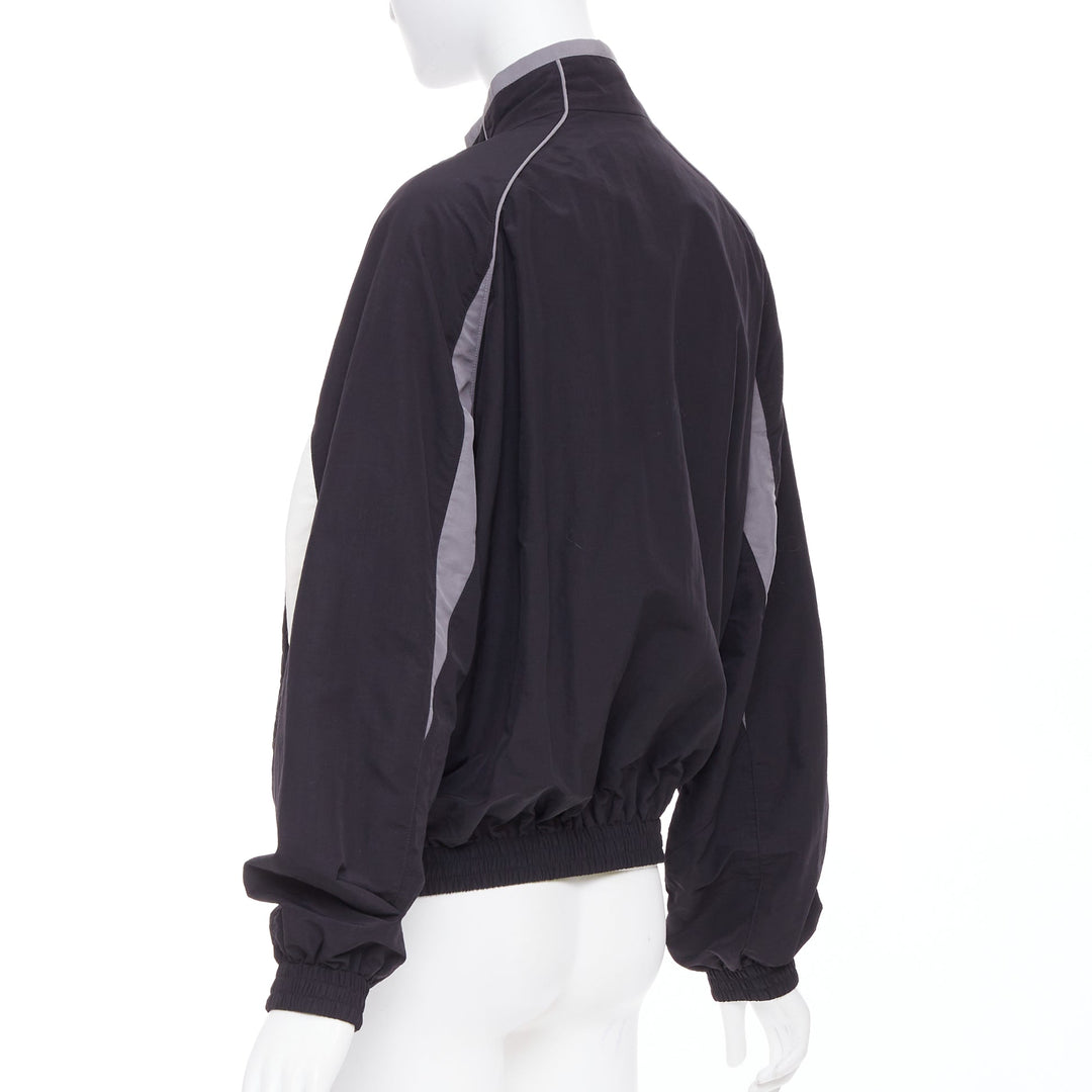 BALENCIAGA 2023 3B black grey white sports oversized track jacket S