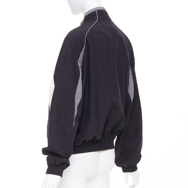 BALENCIAGA 2023 3B black grey white sports oversized track jacket S