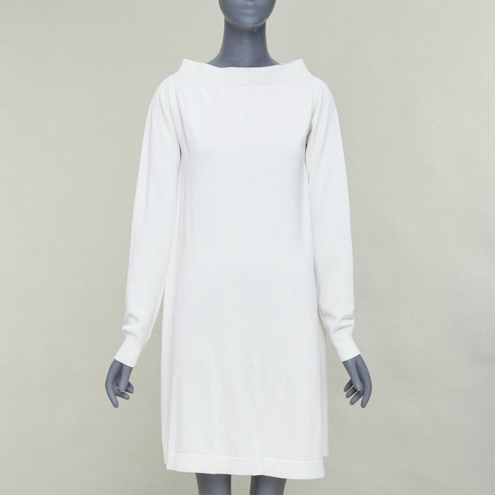 JOSEPH cream viscose blend hi bateau neck raglan sack dress FR34 XS