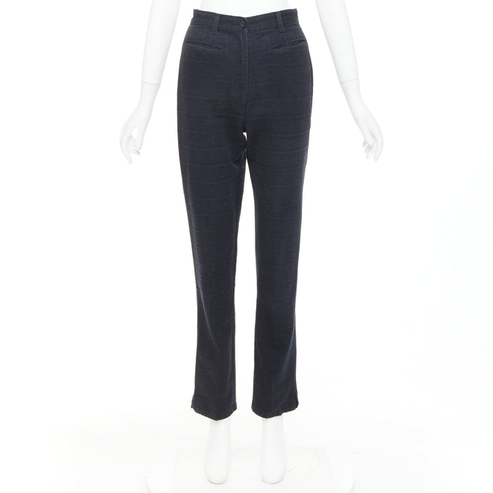 FENDI JEANS Vintage black FF Zucca cotton jacquard high waisted crop pants