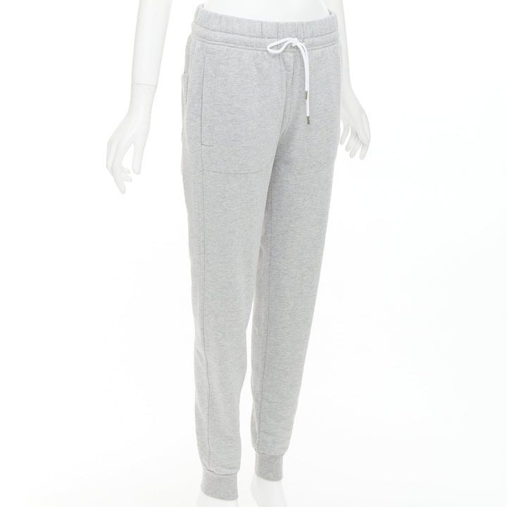MAISON KITSUNE grey cotton fox badge tapered jogger sweat pants XS
