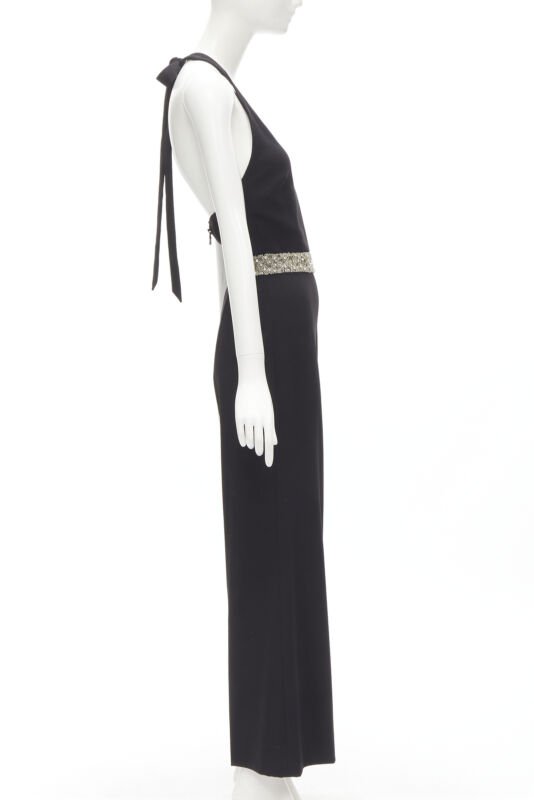 Female mannequin wearing Alice Olivia Black Feels like wool Women Jumpsuit in Size  S | Available at JHROP