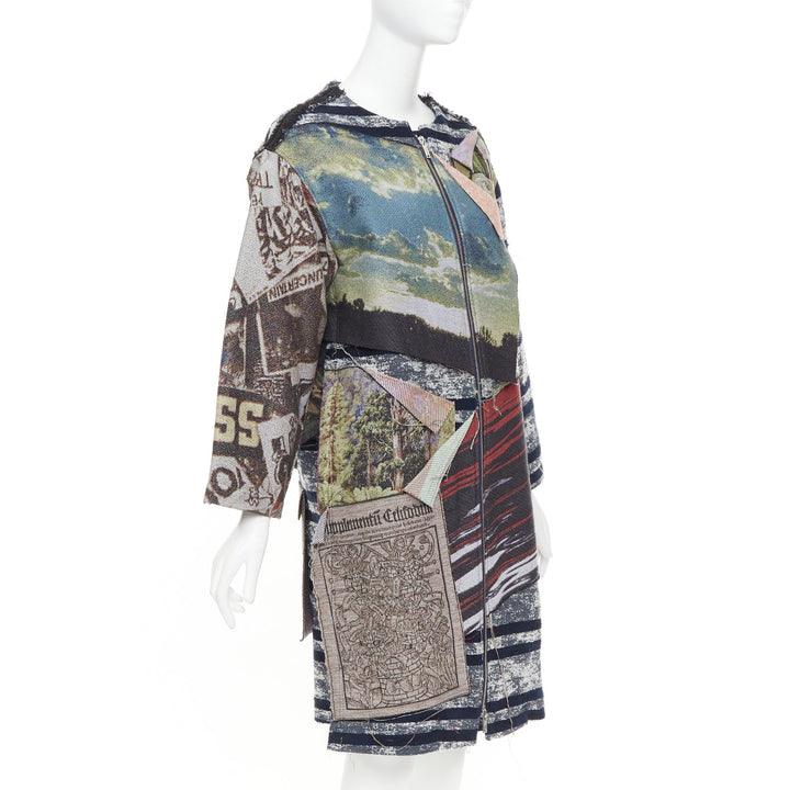 rare MIHARA YASUHIRO colorful cotton blend patchwork jacquard jacket IT38 XS