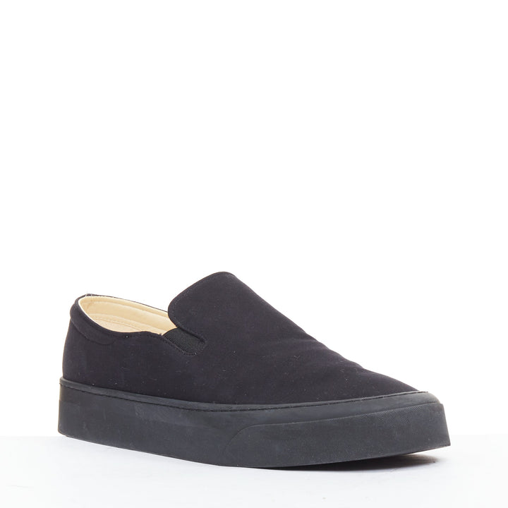 THE ROW Marie H black cotton twill rubber midsole elastic skate sneakers EU37.5