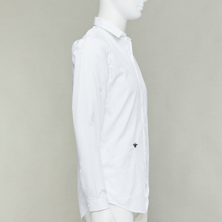 DIOR HOMME Hedi Slimane white cotton black bee embroidery shirt EU39 M