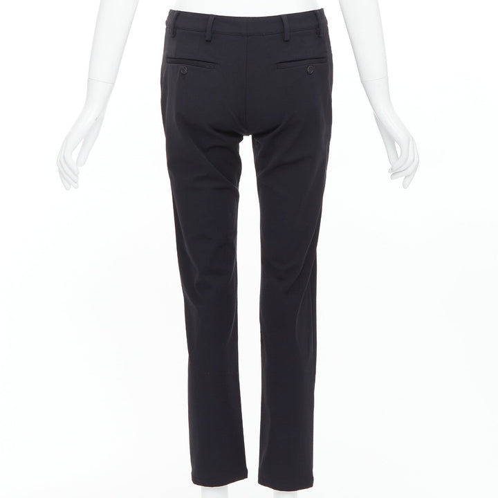 PRADA 2015 black twill horizontal pockets tapered trousers IT40 S