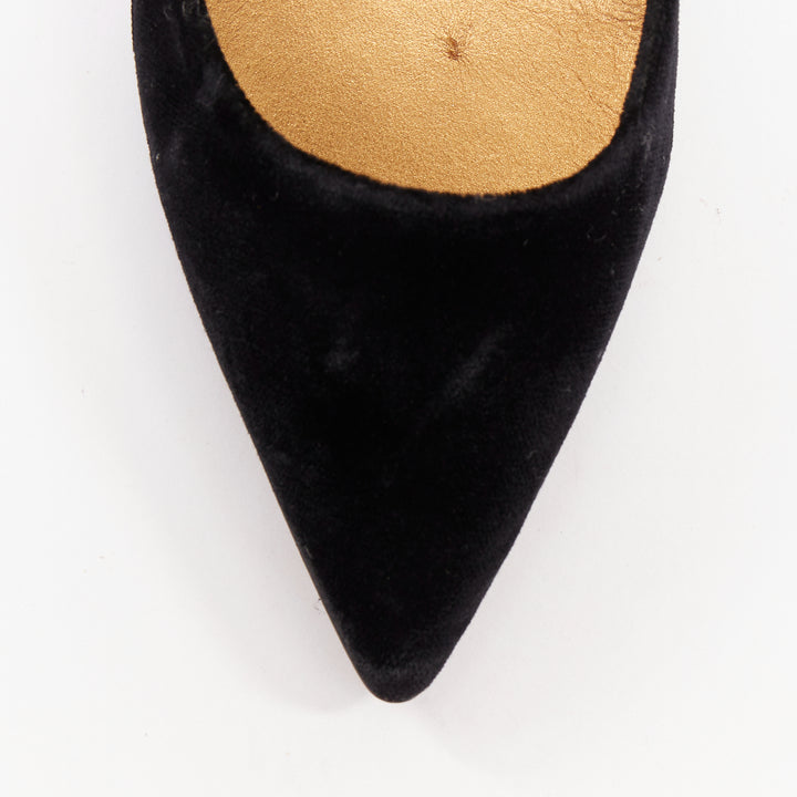 ROGER VIVIER 2018 Decollete Sexy black velvet bronze heel pigalle  pump EU38